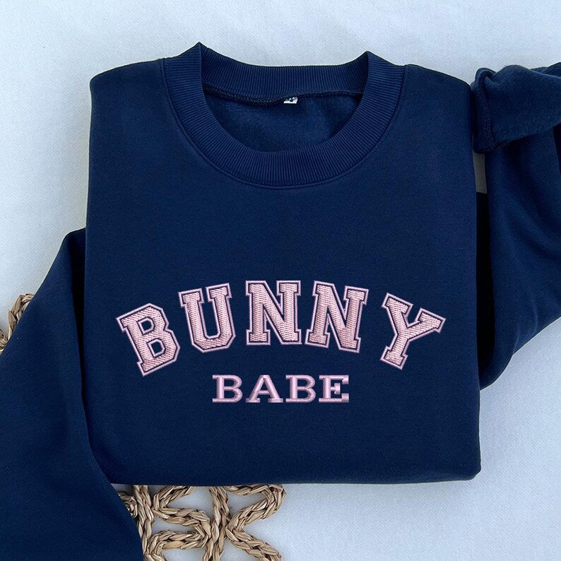 Embroidered Bunny Babe Easter Sweatshirt