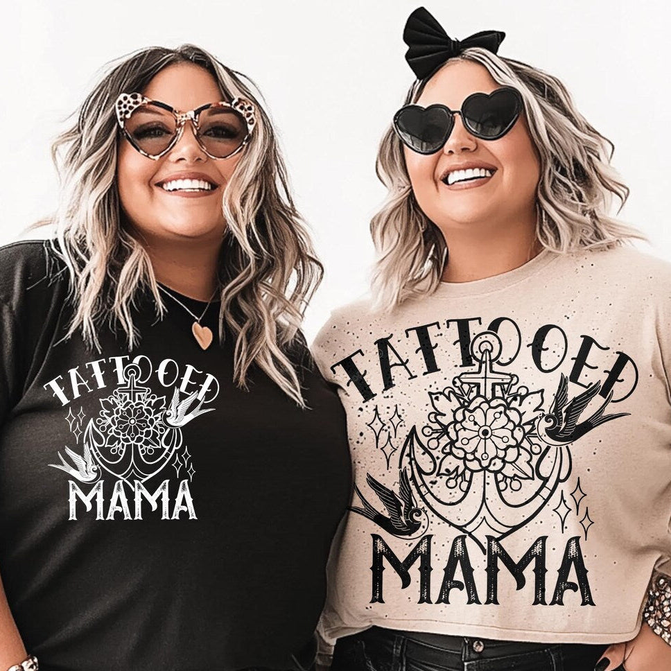 DTF Transfer Tattooed Mama - Bold and Artistic Ink-Inspired Design