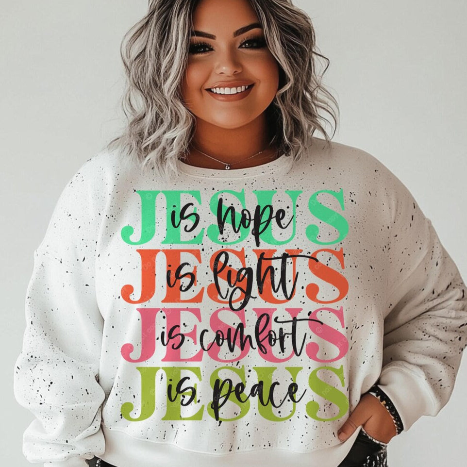 DTF Transfer - Jesus Is Hope, Light, Comfort, and Peace Design