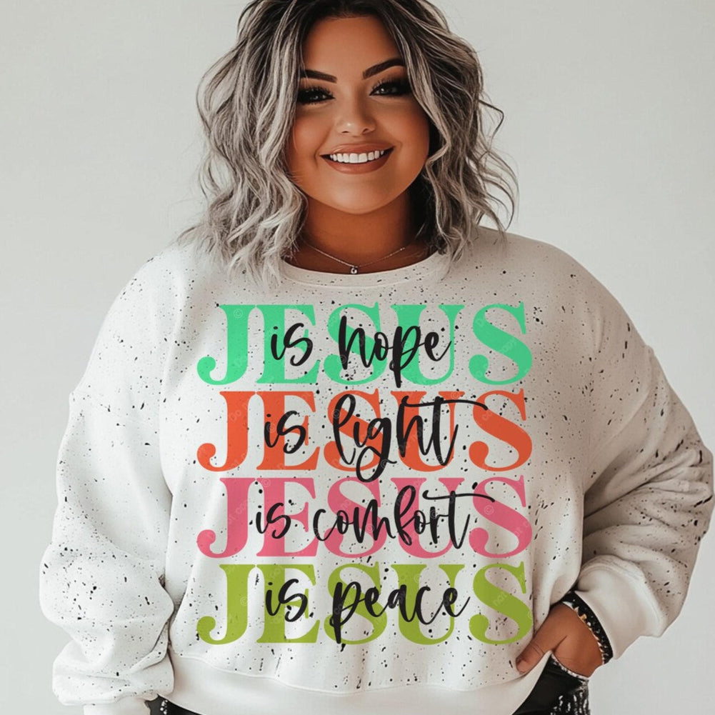 DTF Transfer - Jesus Is Hope, Light, Comfort, and Peace Design