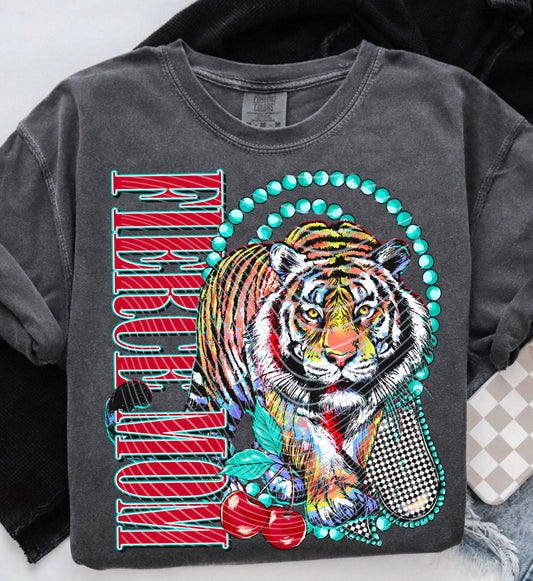 DTF Transfer Fierce Mom Tiger – Retro Wild Style 🐅💎🍒