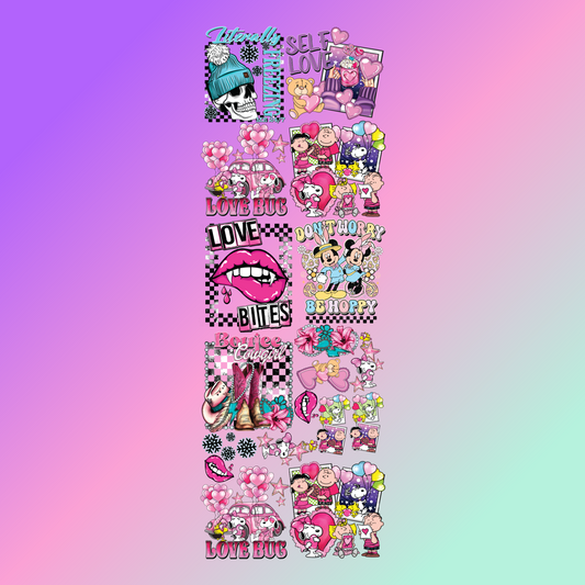 22" Wide Premade Gang Sheets Valentines