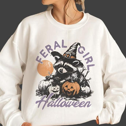 Sweatshirt Or T-Shirt Fall Halloween Feral Girl