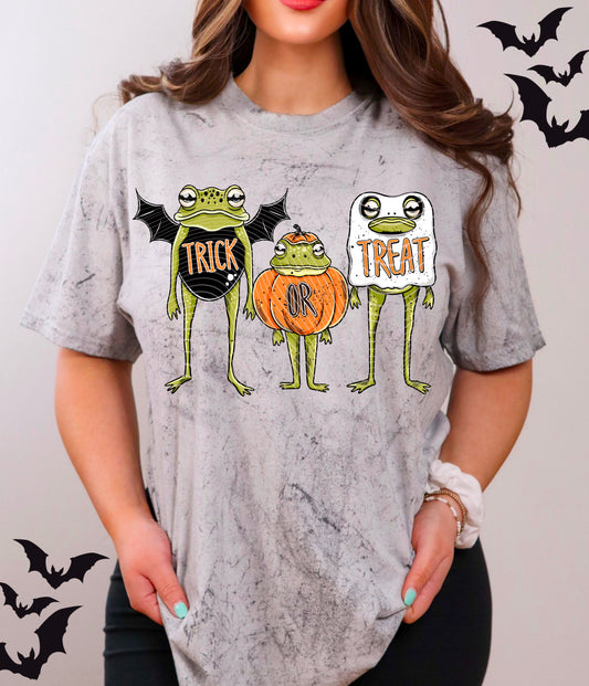 DTF Transfer – Trick or Treat Halloween Frogs Design