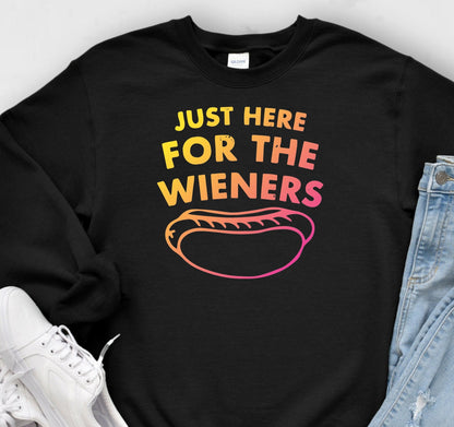 Summer Humor T-Shirt Sweatshirt Here for the Wieners