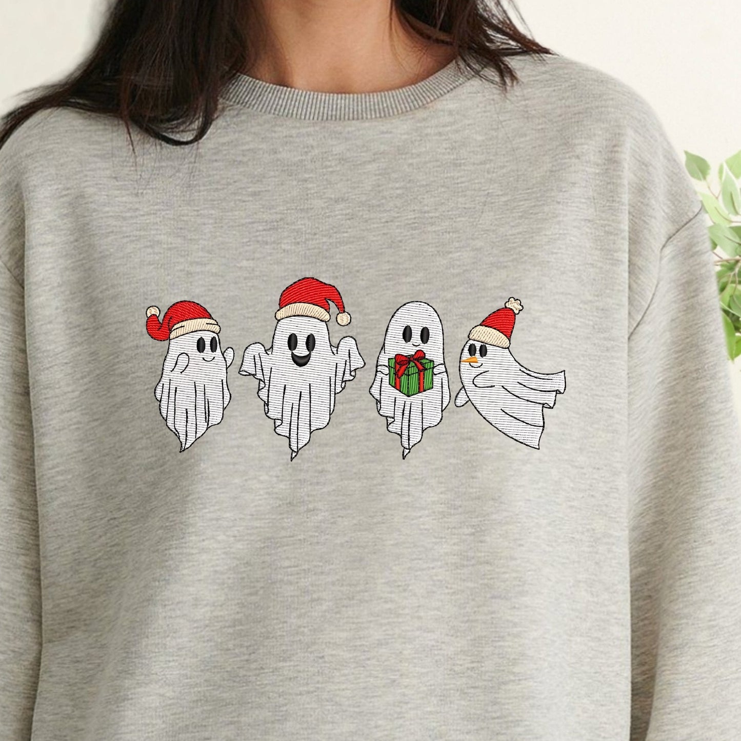 Sweatshirt Hoodie Or T-Shirt Christmas Faux stitching Ghost At Christmas