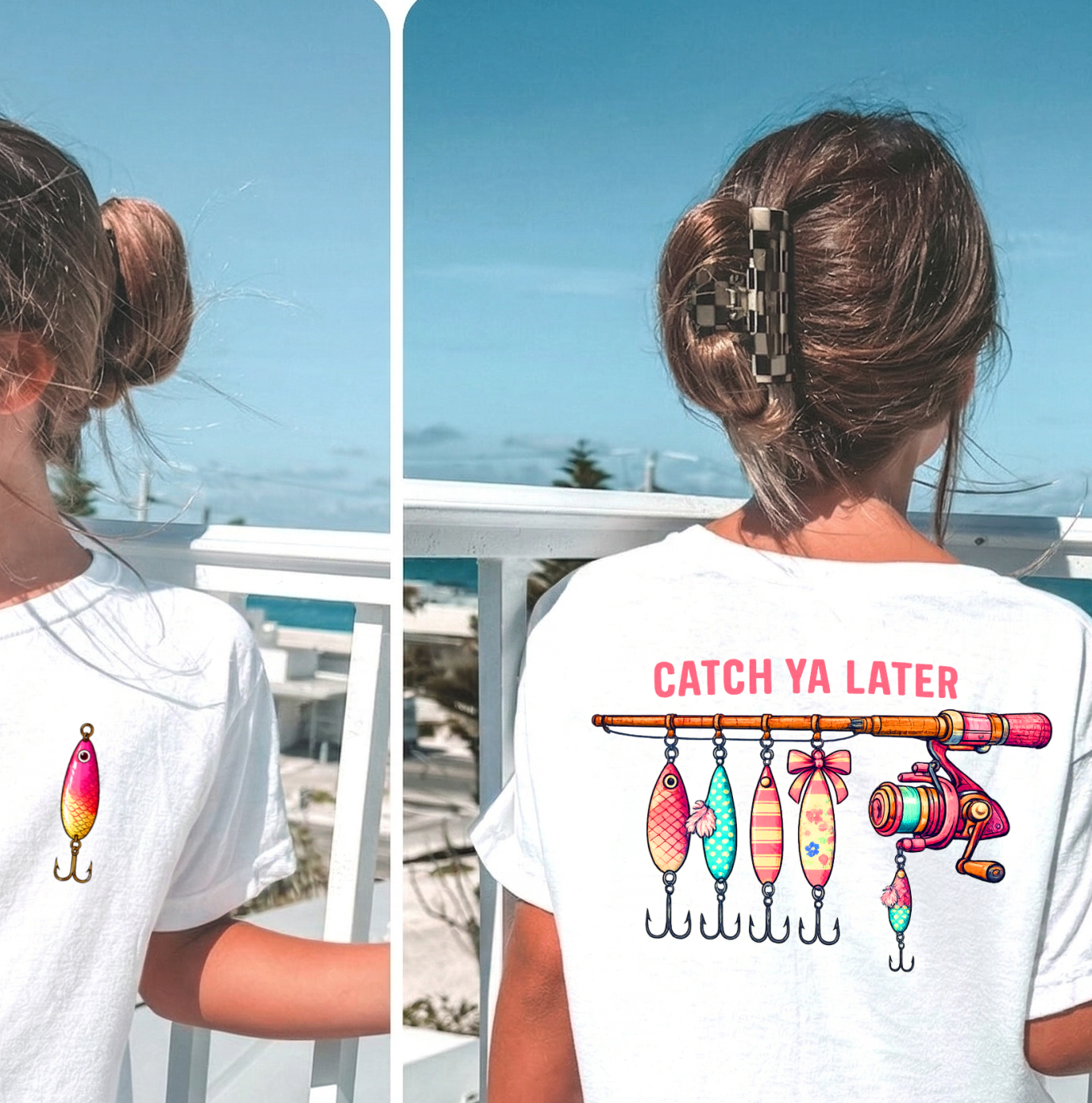 DTF Transfer Catch Ya Later Pink Fishing Rod Design – Fun Summer Fishing