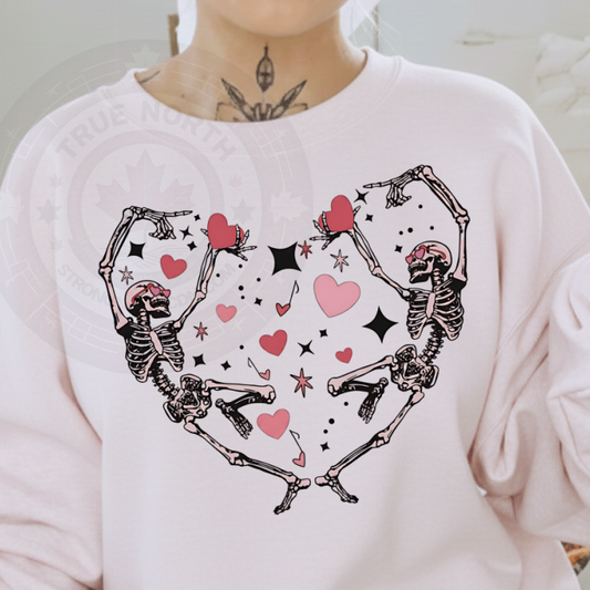 DTF Transfer Skeletons Forming a Heart