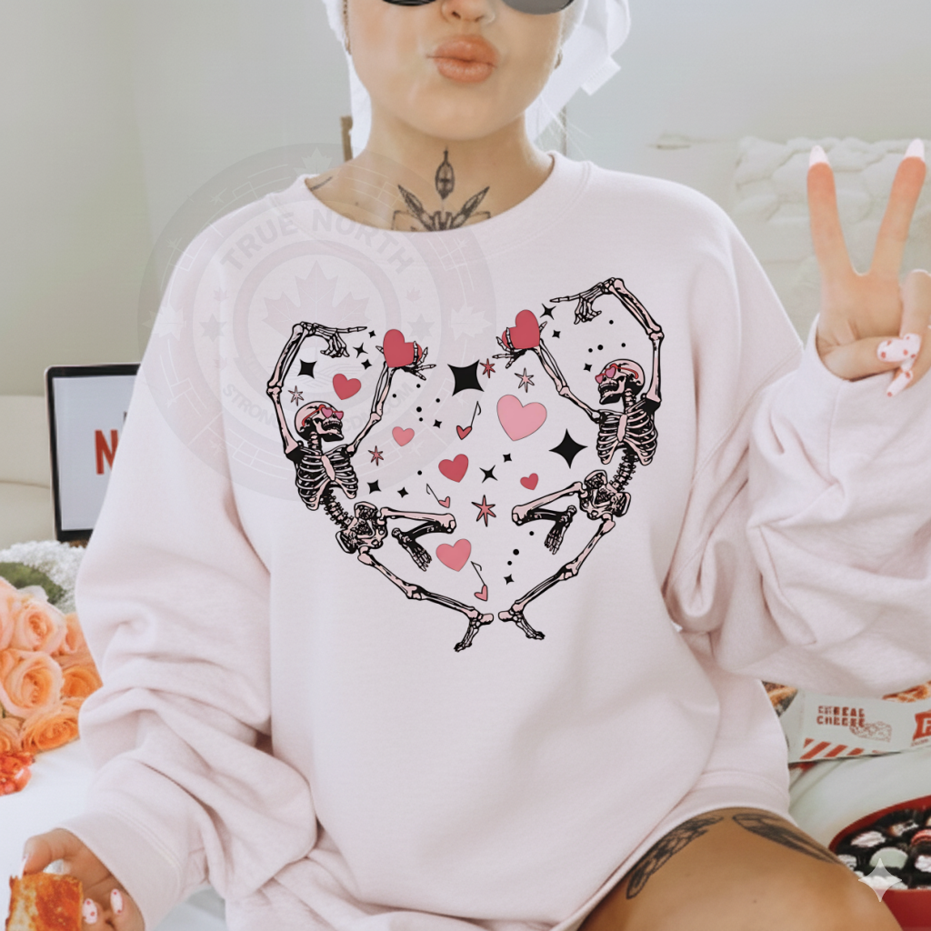 DTF Transfer Skeletons Forming a Heart