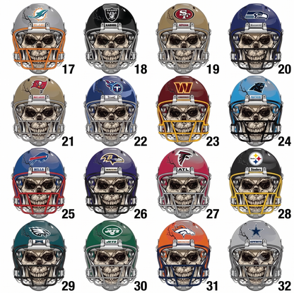 DTF Transfer 32 Football Teams Skull Helmets Designs
