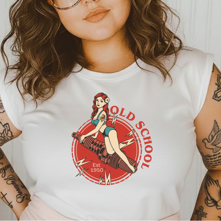 DTF Transfer Old School Pin-Up Spark Plug Retro Tattoo