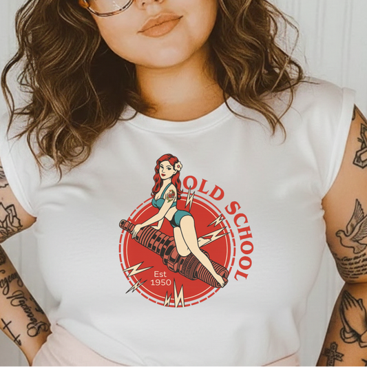 DTF Transfer Old School Pin-Up Spark Plug Retro Tattoo
