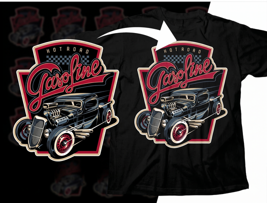 DTF Transfer Gasoline Hot Rod Vintage Coupe Classic Car