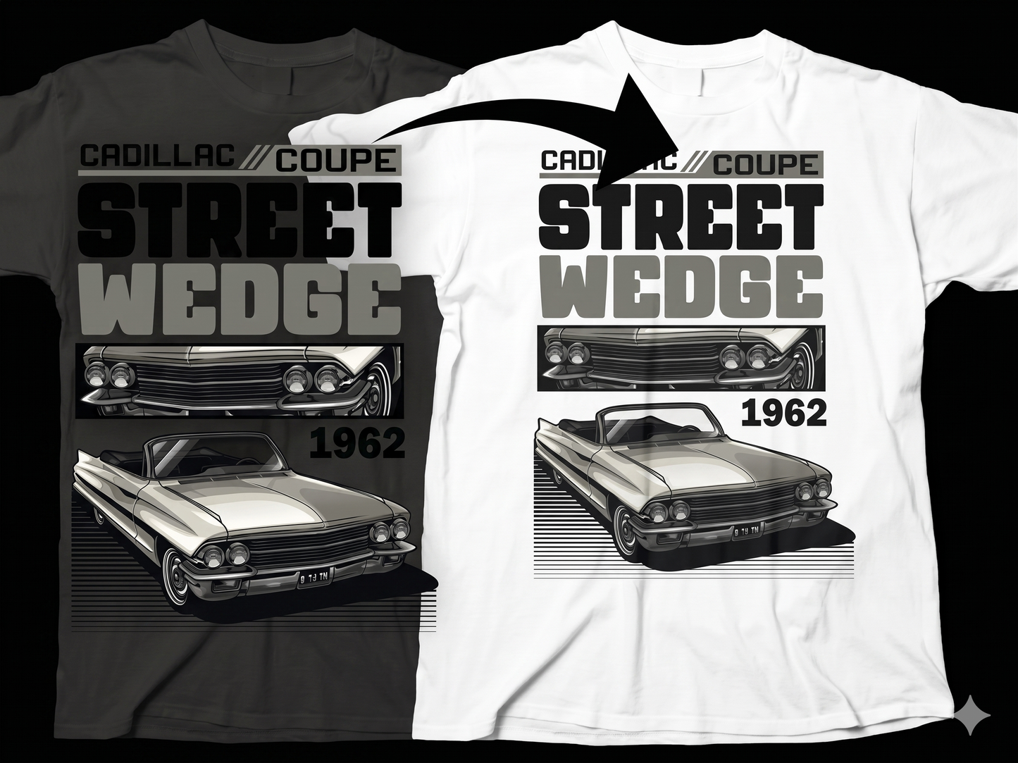 DTF Transfer 1962 Cadillac Coupe Street Wedge Classic Convertible