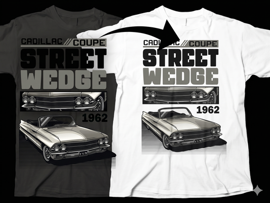 DTF Transfer 1962 Cadillac Coupe Street Wedge Classic Convertible