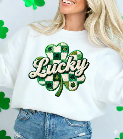 DTF Transfer Lucky Clover Patch Style St. Patrick’s Day Shamrock