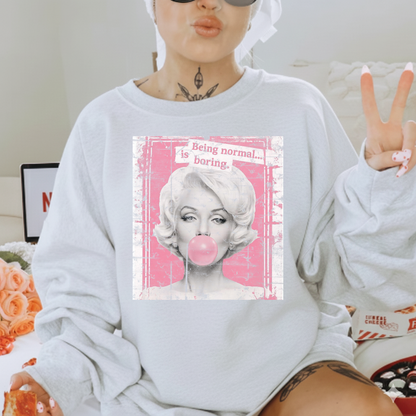 DTF Transfer Retro Bubblegum Icon “Being Normal is Boring”