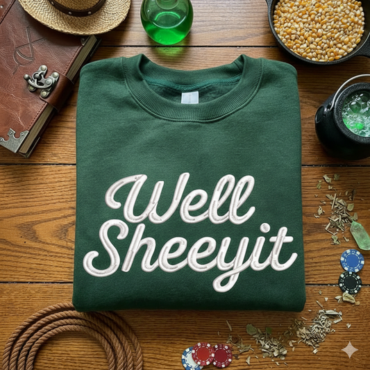 Embroidered Well Sheeyit Western Crewneck