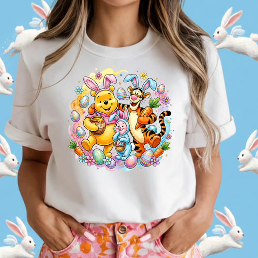 DTF Transfer Cute Easter Bear & Tiger Bunny Ear Spring