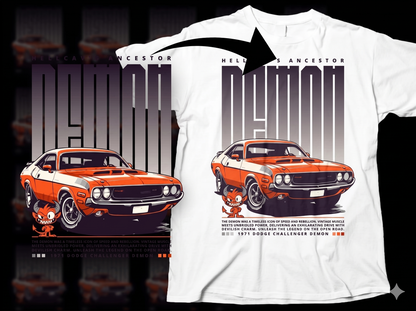 DTF Transfer Hellcatt Ancestor Demon 1971 Dodge Challenger Muscle