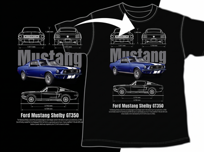 DTF Transfer Ford Mustang Shelbyy GT350 Blueprint Classic