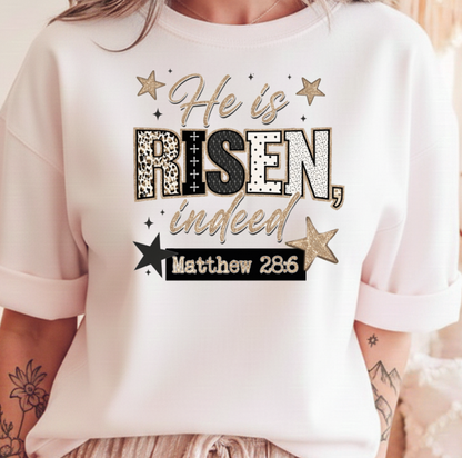 DTF Transfer – He Is Risen Indeed Easter Christian
