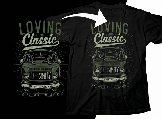 DTF Transfer Loving The Classic Vintage VWw  Bus Retro