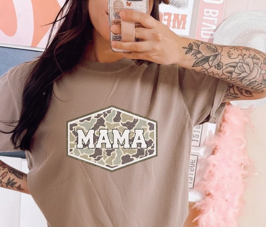 DTF Transfer Camo MAMA Vintage Effect