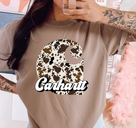 DTF Transfer Cow Print Western Style Workwear