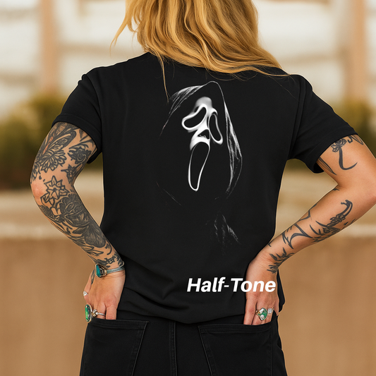 DTF Transfer Half-Tone  Ghost Facee