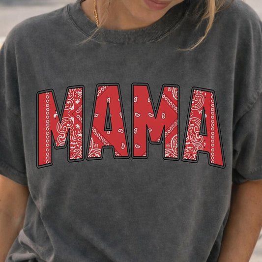 DTF Transfer Mama Paisley Bandana Print Cowgirl