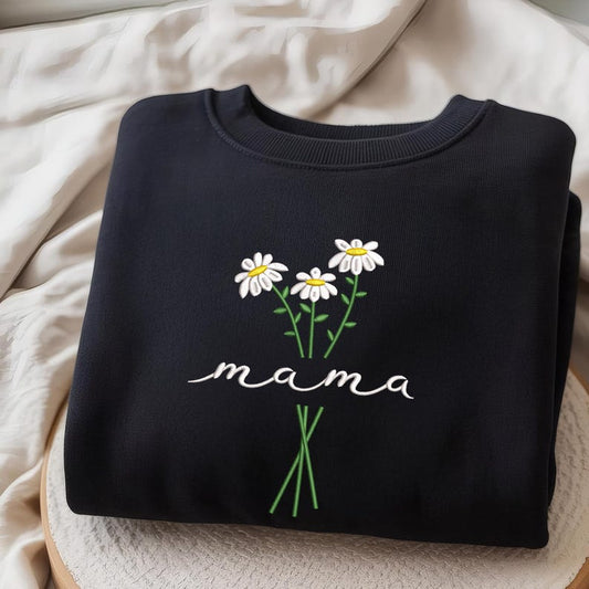 Embroidered Mama Daisy Minimal Floral