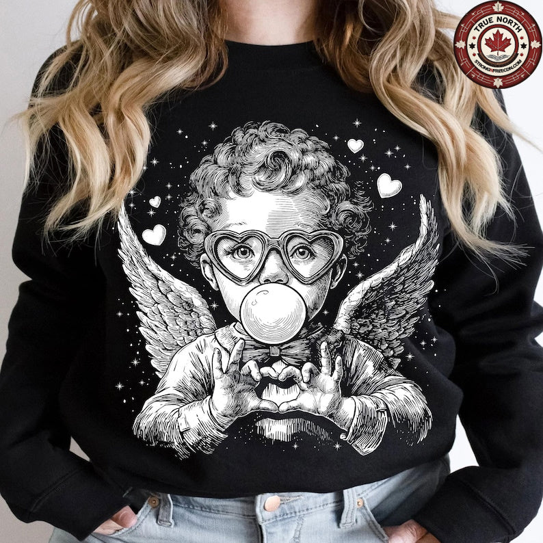 DTF Transfer Valentines – Angel Cupid with Bubblegum