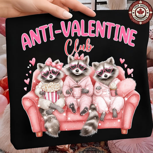DTF Transfer Valentines – Anti-Valentine Club Raccoon Girls