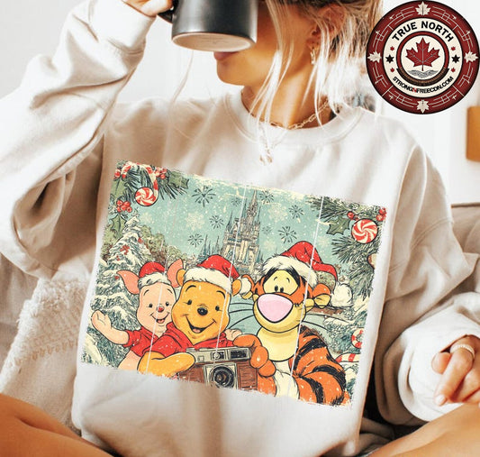 DTF Transfer  Bear & Friends Christmas – Vintage Holiday Friends