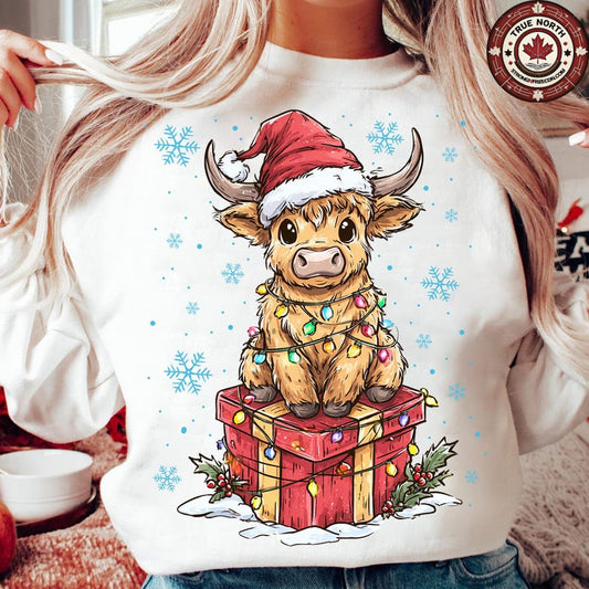DTF Transfer Highland Cow Christmas
