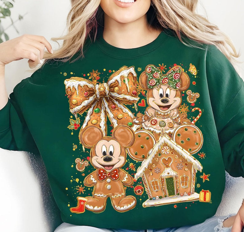 DTF Transfer – Cute Holiday Gingerbread Mice & Candy House