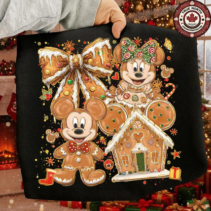 DTF Transfer – Cute Holiday Gingerbread Mice & Candy House