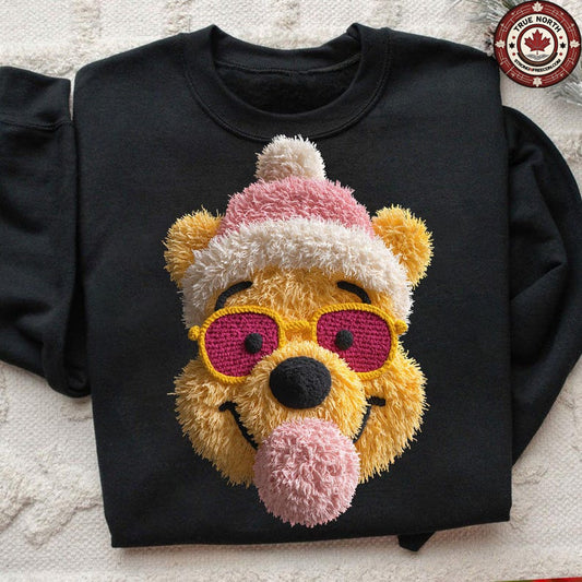 DTF Transfer Retro Bear with Sunglasses Christmas Design
