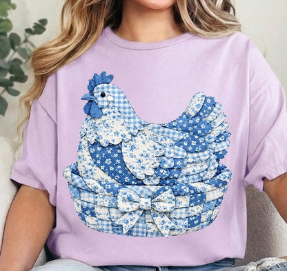 DTF Transfer Farmhouse Patchwork Chicken