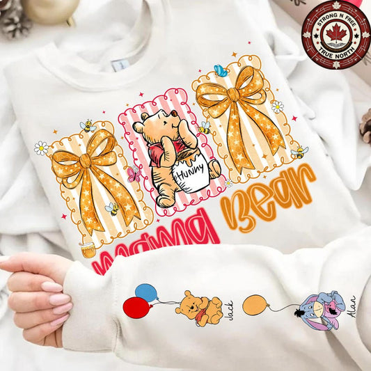 DTF Transfer Mama Bear Poooh Inspired Bow Cute Mom
