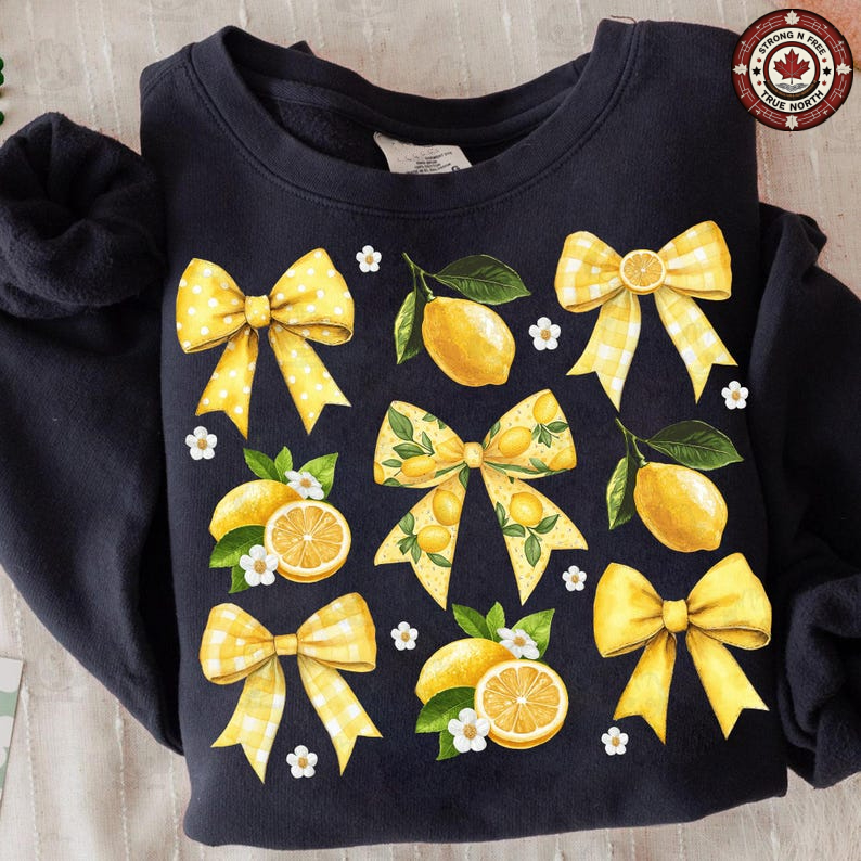 DTF Transfer Lemon Bow Pattern Girly Summer