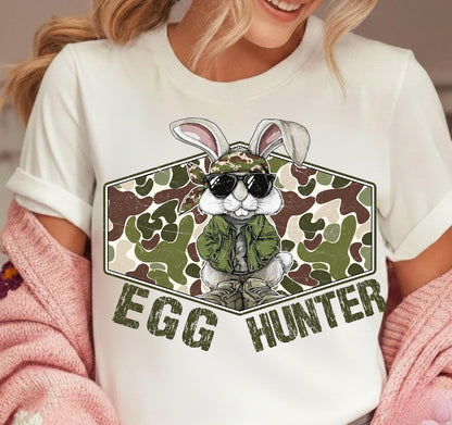 DTF Transfer Camo Easter Bunny Egg Hunter