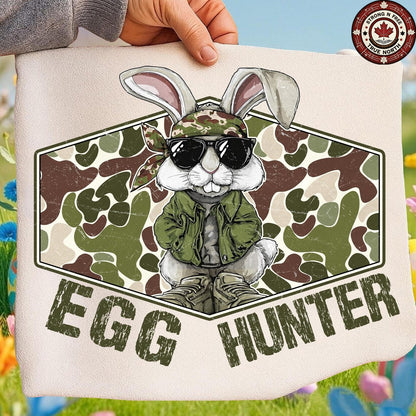 DTF Transfer Camo Easter Bunny Egg Hunter