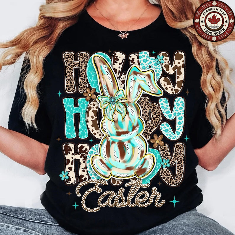 DTF Transfer Howdy Hoppy Hoppy Easter Bunny