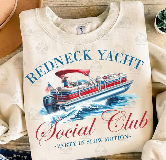 DTF Transfer Redneck Yacht Club Funny Summer Lake