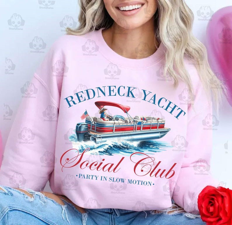 DTF Transfer Redneck Yacht Club Funny Summer Lake