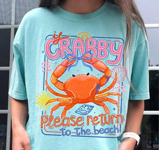 DTF Transfer If Crabby Please Return to the Beach