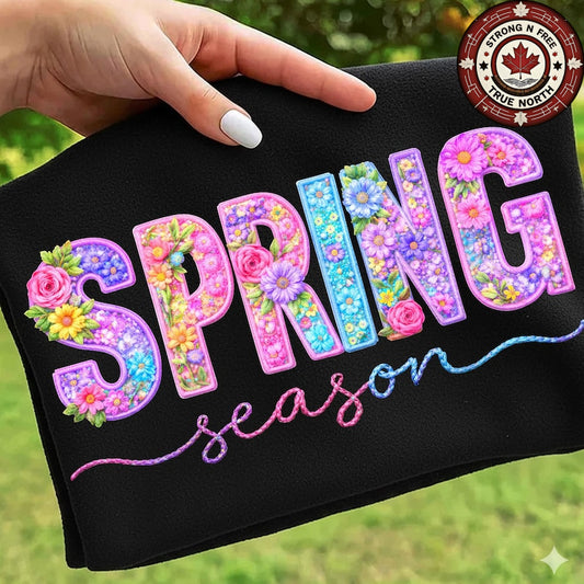 DTF Transfer Spring Season  Stitch Effect Floral