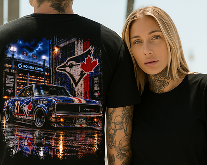 Printed Halftone - Toronto Blue Jays Dodge Charger R/T - On Darks Only